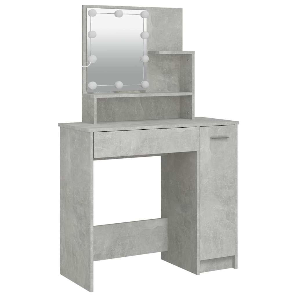 Vidaxl kaptafel met led-verlichting 86,5x35x136 cm betongrijs