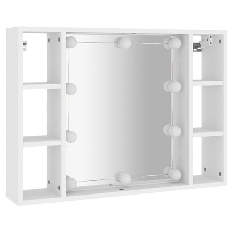 Vidaxl spiegelkast met led-verlichting 76x15x55 cm wit