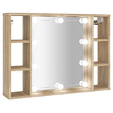 Vidaxl spiegelkast met led-verlichting 76x15x55 cm sonoma eikenkleur