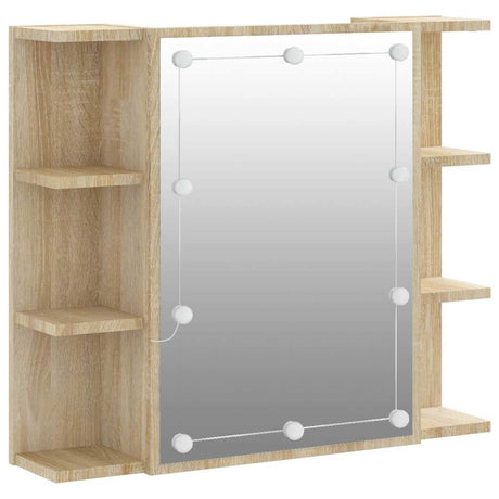 Vidaxl spiegelkast met led-verlichting 70x16,5x60 cm sonoma eikenkleur