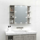 Vidaxl spiegelkast met led-verlichting 70x16,5x60 cm betongrijs