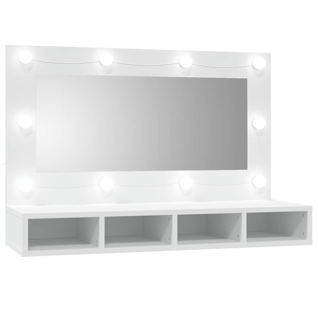 Vidaxl spiegelkast met led-verlichting 90x31,5x62 cm wit
