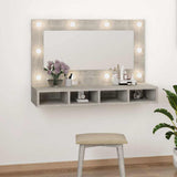 Vidaxl spiegelkast met led-verlichting 90x31,5x62 cm betongrijs