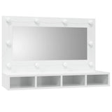 Vidaxl spiegelkast met led-verlichting 90x31,5x62 cm hoogglans wit