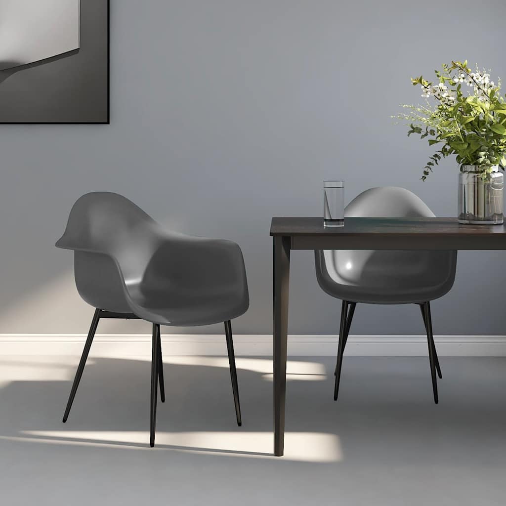 Vidaxl eetkamerstoelen 2 st pp grijs