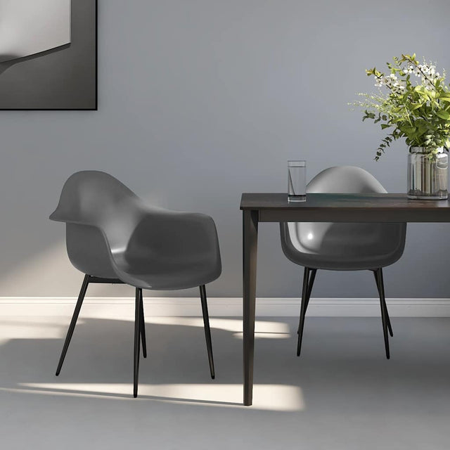 Vidaxl eetkamerstoelen 2 st pp grijs