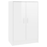 Vidaxl Schuhschrank 60x35x92 cm Spanplatte Hochglanz weiß
