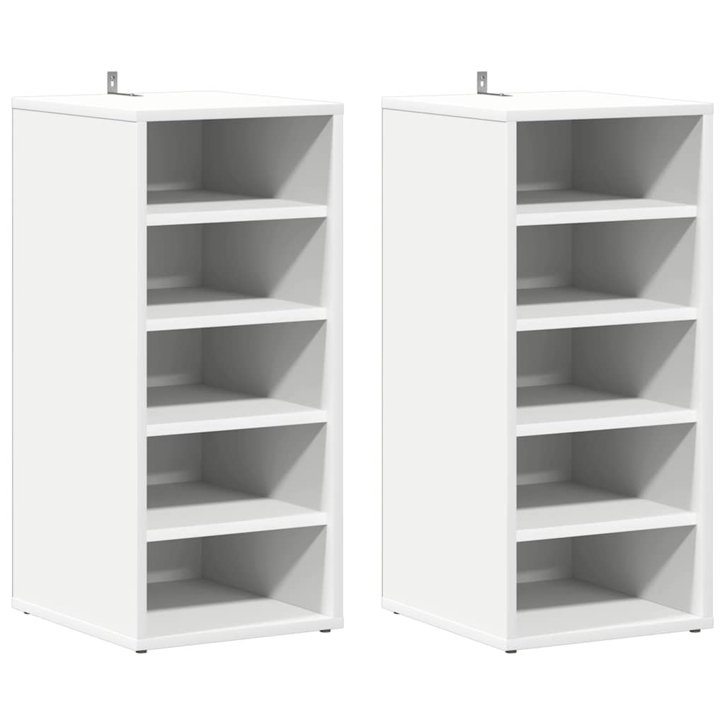 Vidaxl -Schuhschränke 2 PCs 31,5 x 35 x 70 cm verarbeitetes Holz weiß