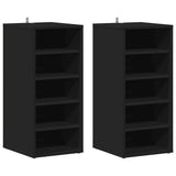 VIDAXL -Schuhschränke 2 PCs 31,5 x 35 x 70 cm verarbeitetes Holz schwarz