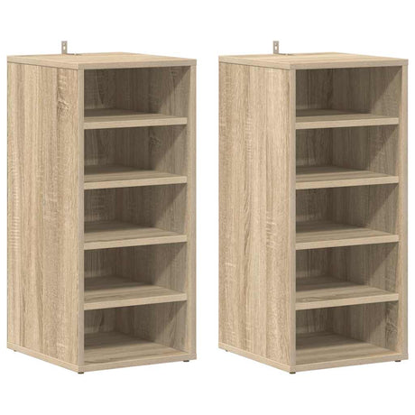 Vidaxl Schuhschränke 2 Stcs 31.5x35x70 cm Holz Sonoma Eiche Farbe
