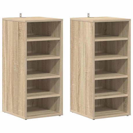Vidaxl Schuhschränke 2 Stcs 31.5x35x70 cm Holz Sonoma Eiche Farbe