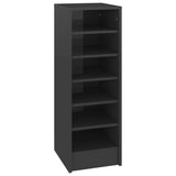 Vidaxl Schuhschrank 31,5 x 35 x 90 cm verarbeitetes Holz Hochglanzgrau