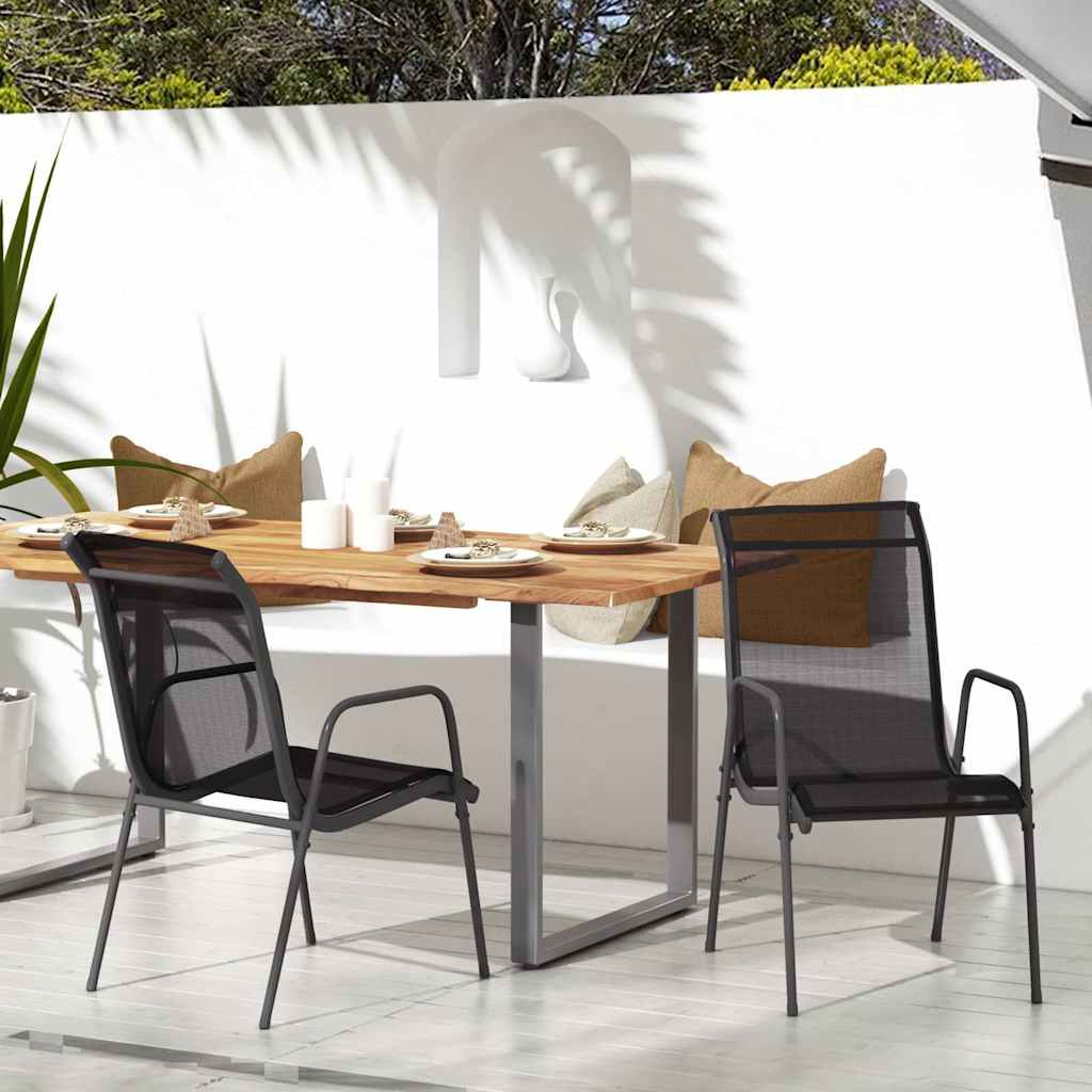 Vidaxl tuinstoelen 2 st staal en textileen zwart