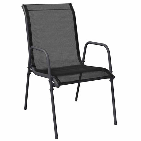 Vidaxl tuinstoelen 4 st staal en textileen zwart