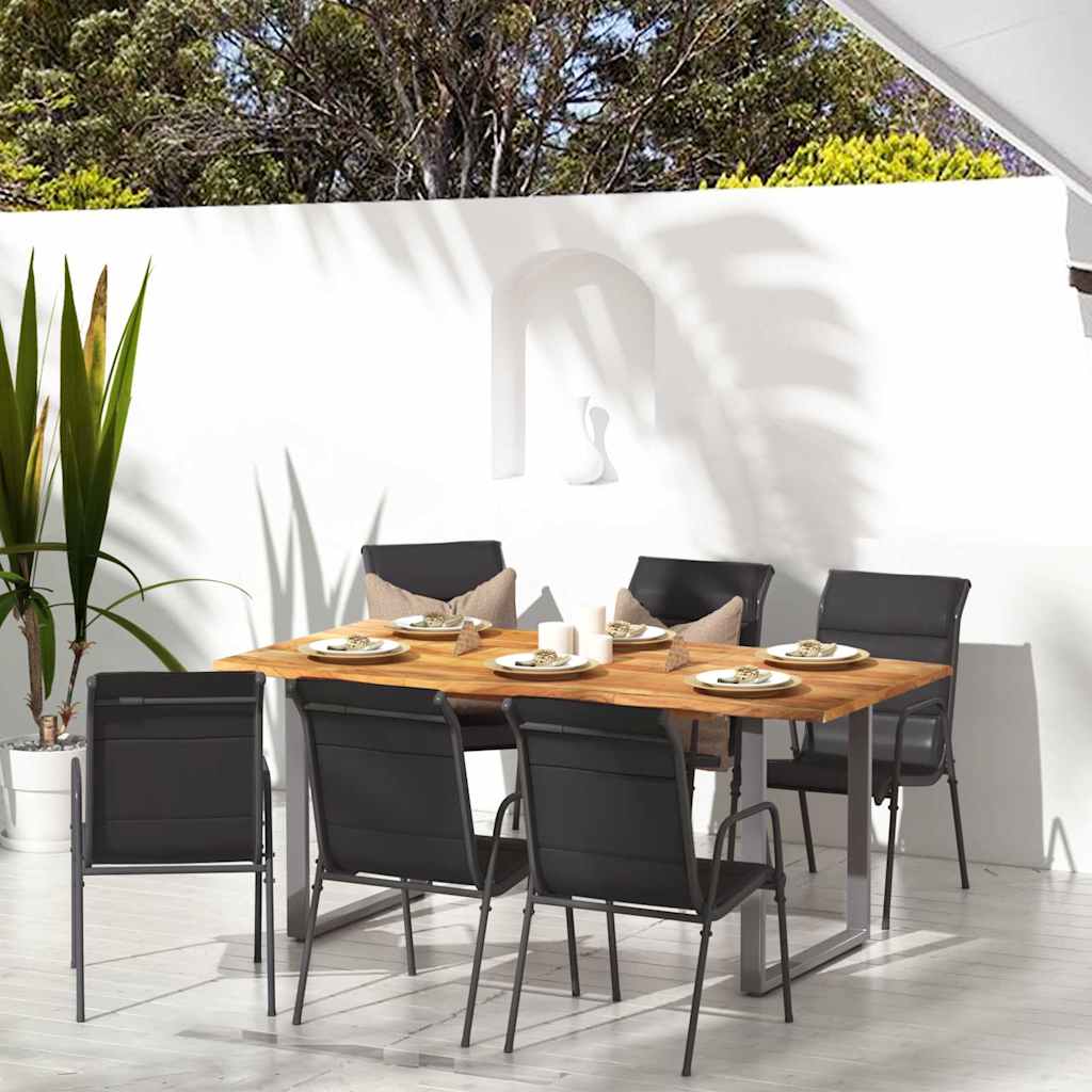 Vidaxl tuinstoelen 6 st staal en textileen zwart