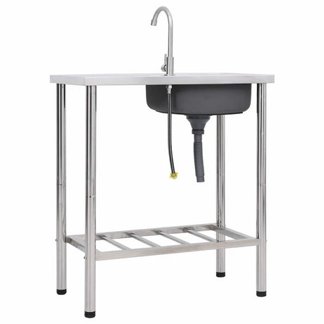 Vidaxl Camping Gutter Single Bowl mit Edelstahlhahn