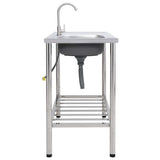 Vidaxl Camping Gutter Single Bowl mit Edelstahlhahn