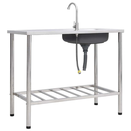 Vidaxl Camping Gutter Single Bowl mit Edelstahlhahn