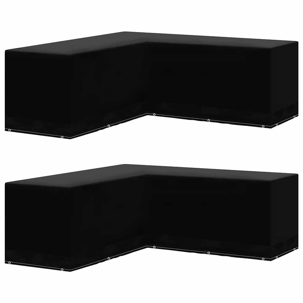 Vidaxl tuinmeubelhoezen 2 st l-vormig 12 oogjes 250x250x90 cm