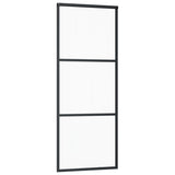 Vidaxl -Schiebetür mit Teig 76x205 cm Aluminium und ESG -Glas