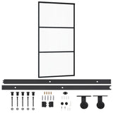 Vidaxl -Schiebetür mit Teig 102x205 cm Aluminium und ESG -Glas