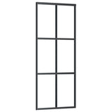 Vidaxl -Schiebetür mit Teig 76x205 cm Aluminium und ESG -Glas