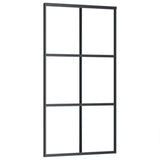 Vidaxl -Schiebetür mit Teig 102x205 cm Aluminium und ESG -Glas