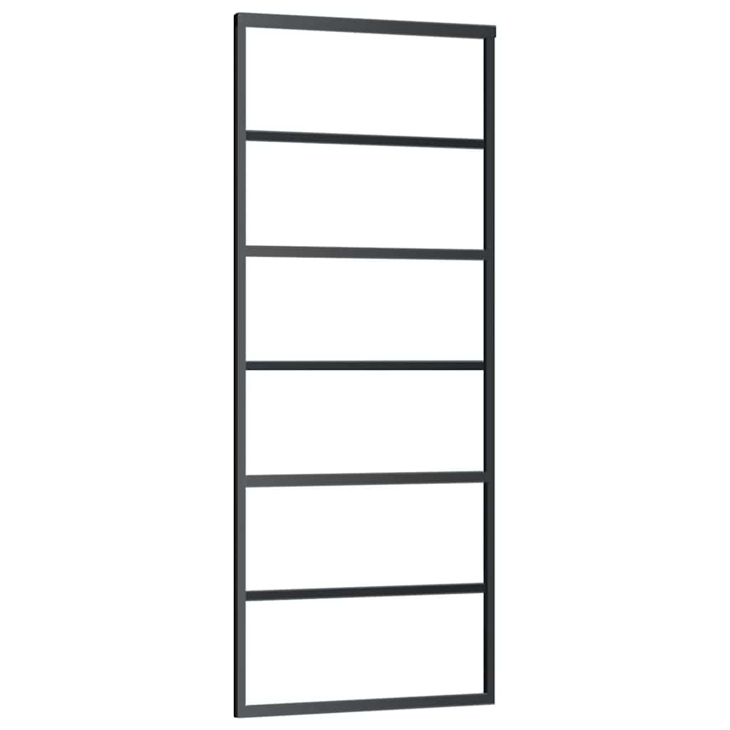 Vidaxx Schiebetür mit Beschlag 76x205 cm Aluminium und ESG-Glas