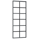 Vidaxl -Schiebetür mit Teig 76x205 cm Aluminium und ESG -Glas