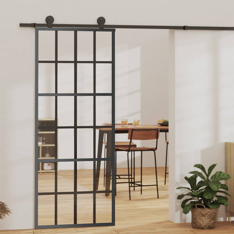 Vidaxx Schiebetür mit Beschlag 76x205 cm Aluminium und ESG-Glas