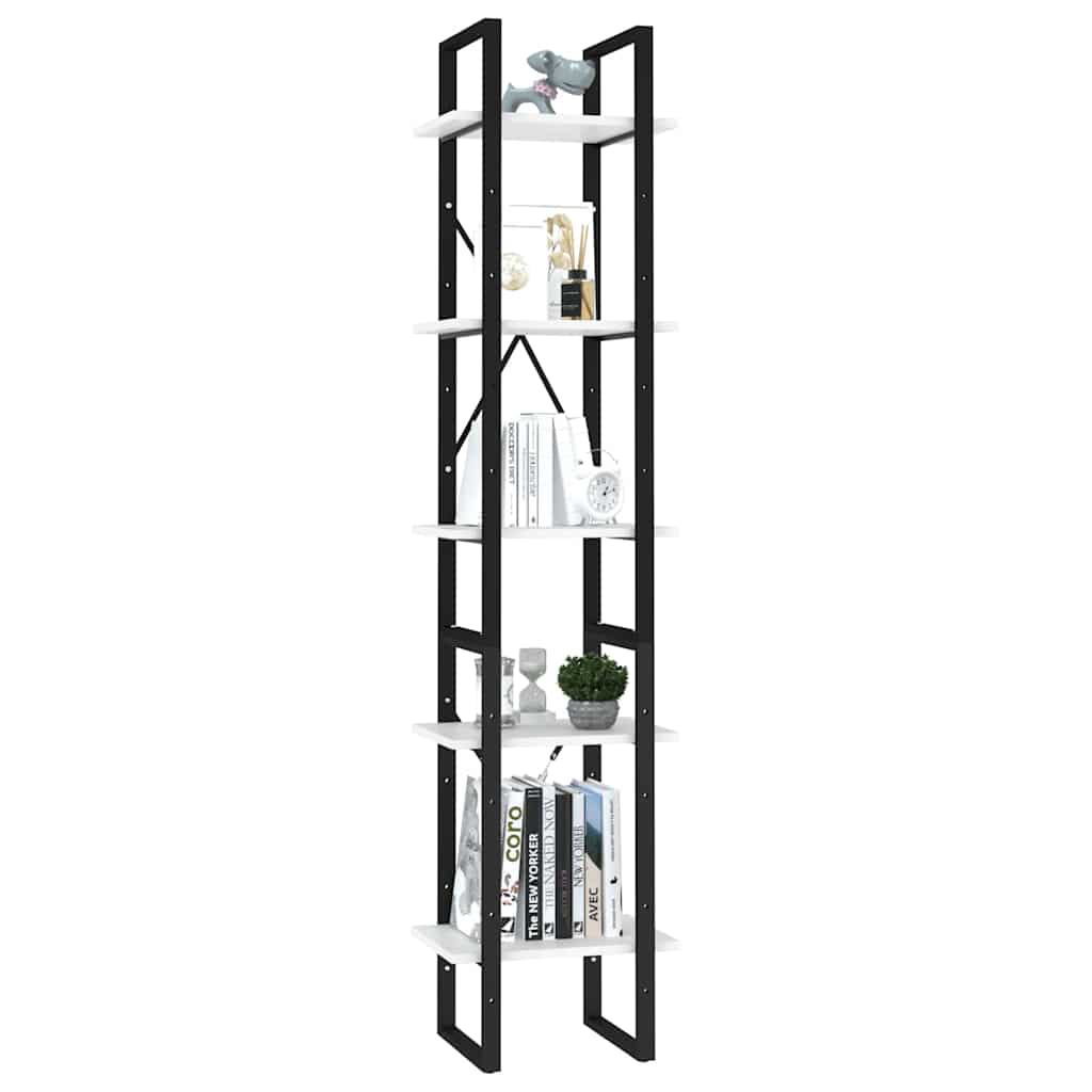 Vidaxl boekenkast met 5 schappen 40x30x175 cm bewerkt hout wit