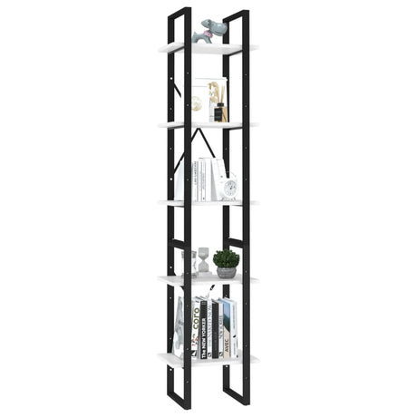 Vidaxl boekenkast met 5 schappen 40x30x175 cm bewerkt hout wit