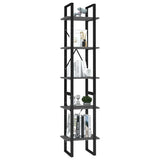 Vidaxl boekenkast met 5 schappen 40x30x175 cm bewerkt hout grijs