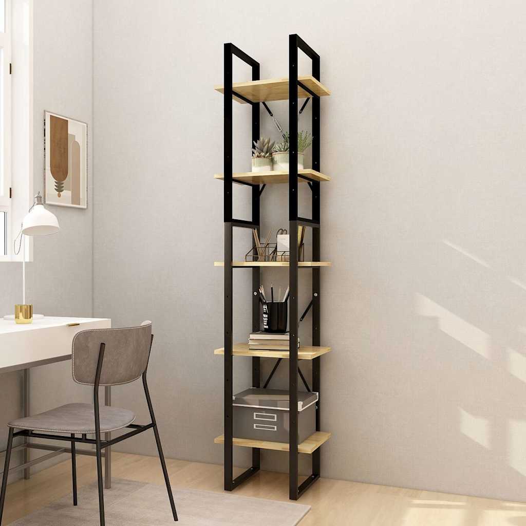 Vidaxl boekenkast met 5 schappen 40x30x175 cm massief grenenhout