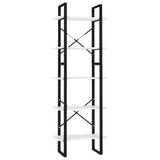 Vidaxl boekenkast met 5 schappen 60x30x175 cm bewerkt hout wit
