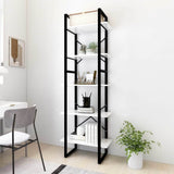 Vidaxl boekenkast met 5 schappen 60x30x175 cm bewerkt hout wit