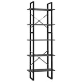 Vidaxl boekenkast met 5 schappen 60x30x175 cm bewerkt hout grijs
