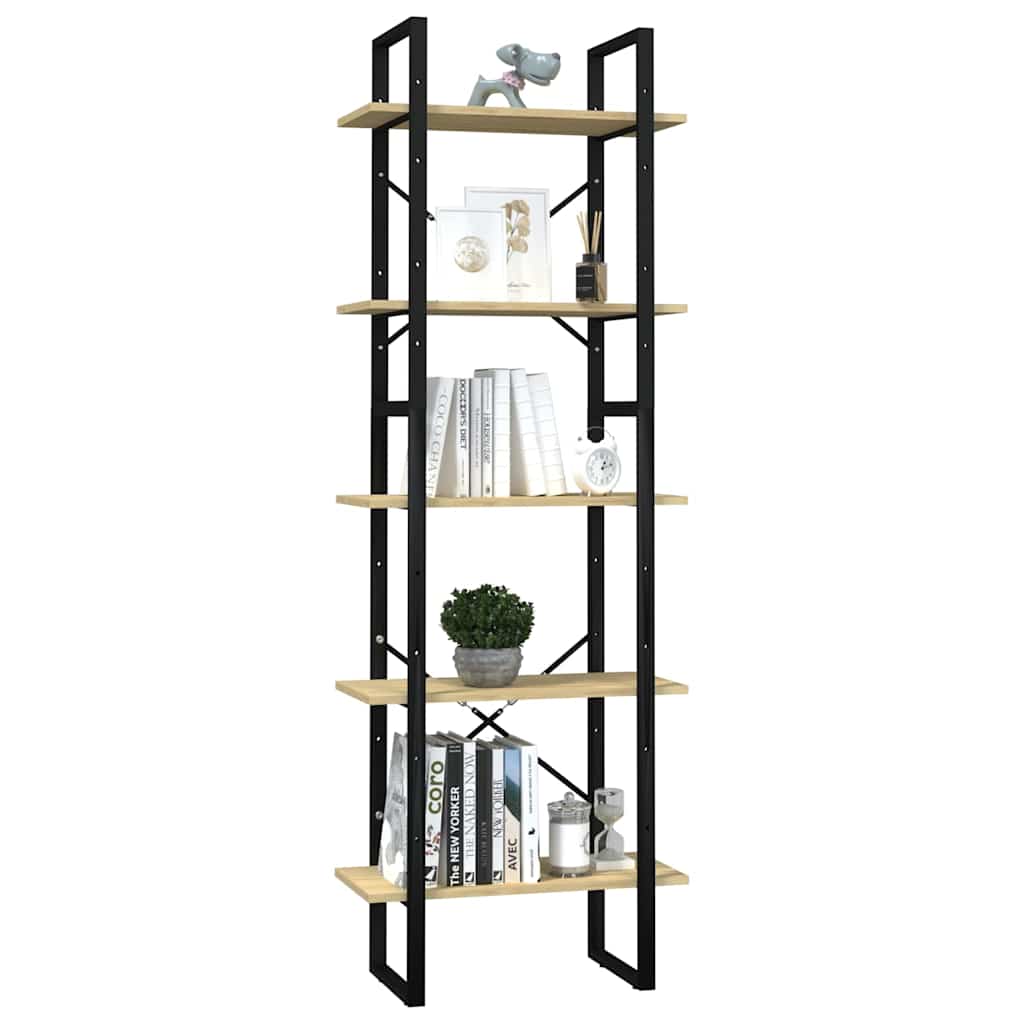 Vidaxl boekenkast met 5 schappen 60x30x175 cm massief grenenhout