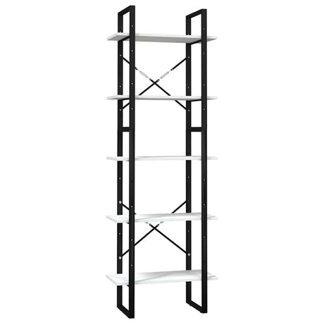 Vidaxl boekenkast met 5 schappen 60x30x175 cm massief grenenhout wit