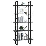 Vidaxl boekenkast met 5 schappen 80x30x175 cm bewerkt hout grijs