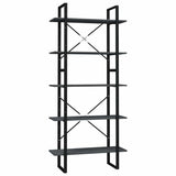 Vidaxl boekenkast met 5 schappen 80x30x175 cm grenenhout grijs