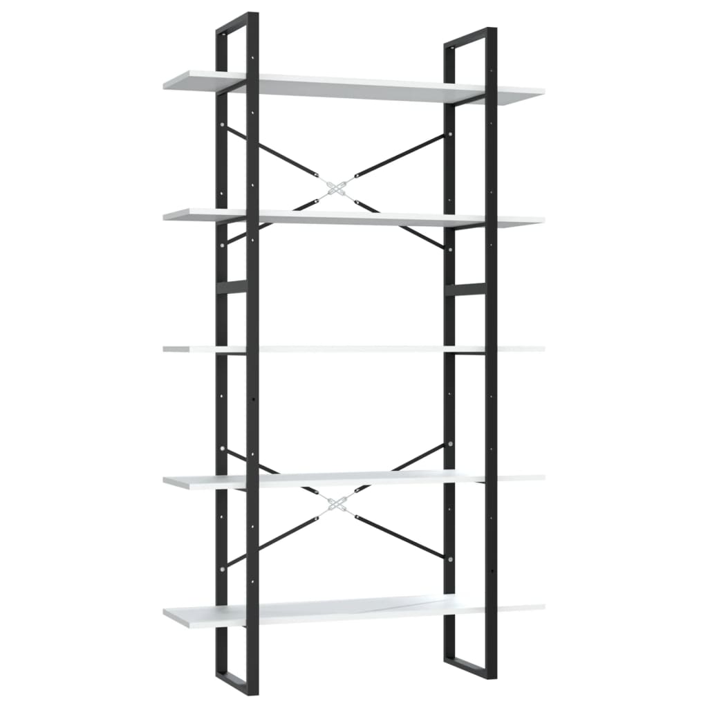 Vidaxl boekenkast met 5 schappen 100x30x175 cm bewerkt hout wit