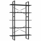 Vidaxl boekenkast met 5 schappen 100x30x175 cm bewerkt hout grijs