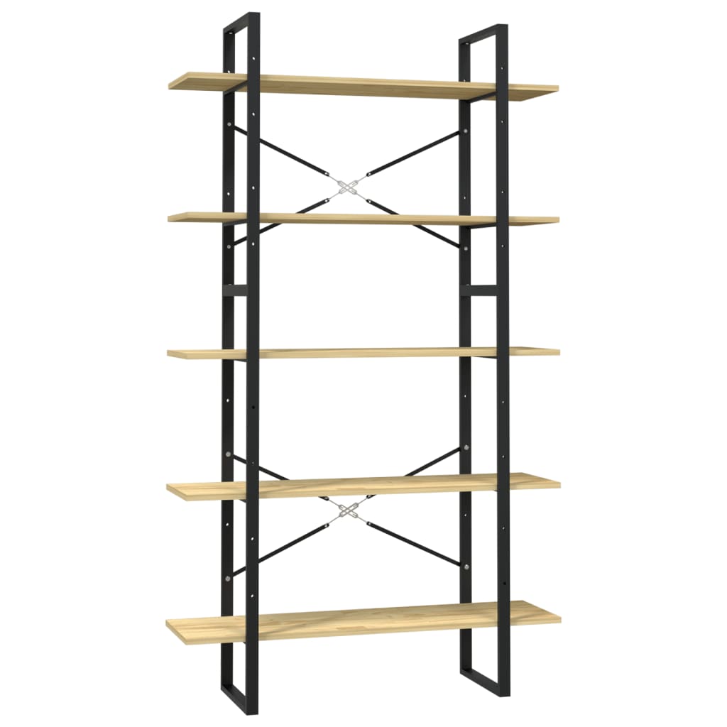 Vidaxl boekenkast met 5 schappen 100x30x175 cm massief grenenhout