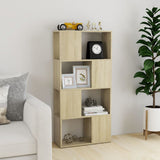 Vidaxl boekenkast kamerscherm 60x24x124,5 cm bewerkt hout sonoma eiken