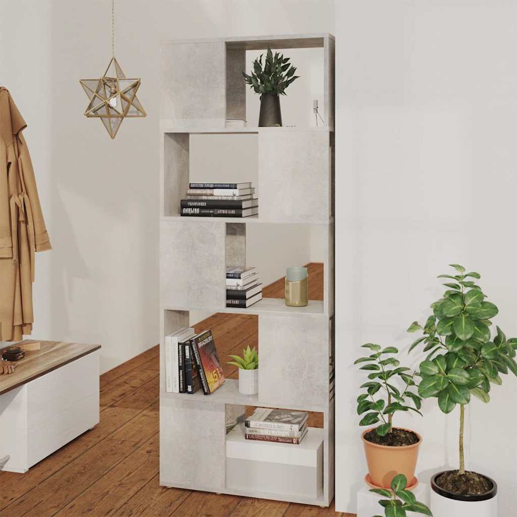 Vidaxl boekenkast kamerscherm 60x24x155 cm betongrijs