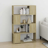 Vidaxl boekenkast kamerscherm 80x24x124,5 cm bewerkt hout sonoma eiken