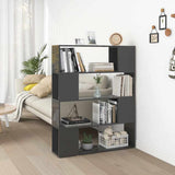 Vidaxl boekenkast kamerscherm 100x24x124 cm hoogglans grijs