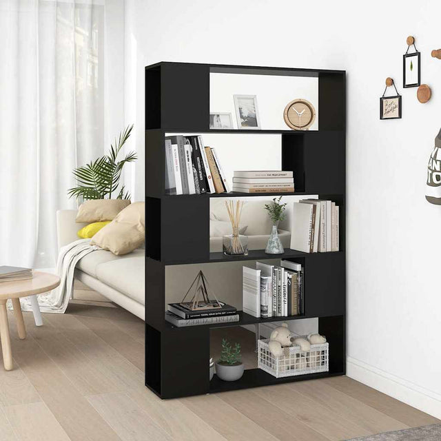 Vidaxl boekenkast kamerscherm 100x24x155 cm bewerkt hout zwart