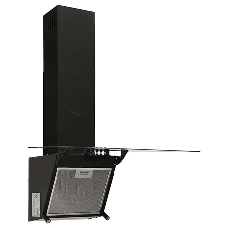 Vidaxl Wandextraktionshaube 60 cm Stahl und geschmittertes Glas schwarz